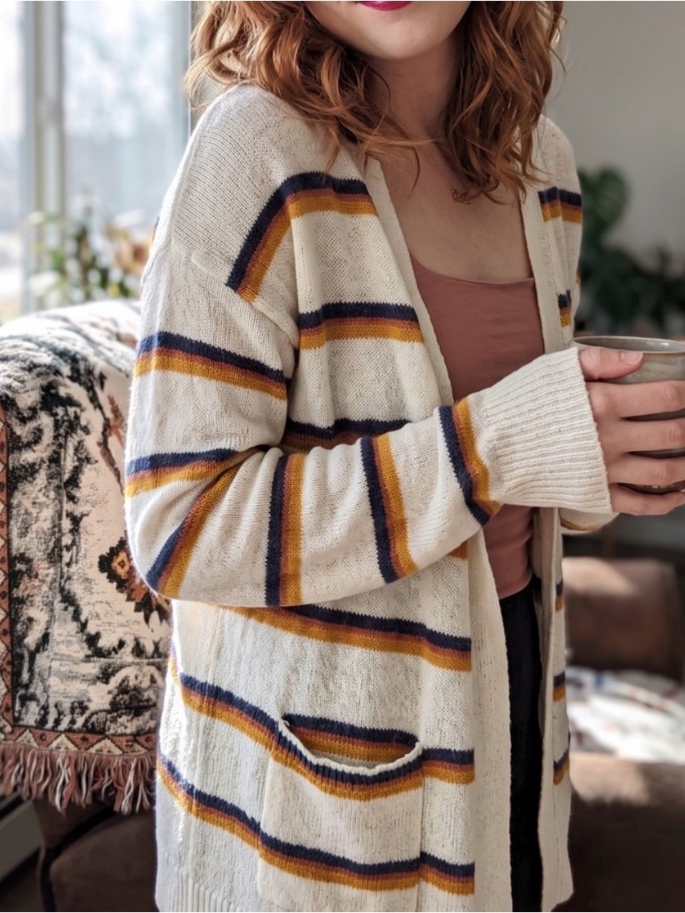 ▪️ SO • Cute Striped Lightweight multicolor Cardigan • Womens Lg